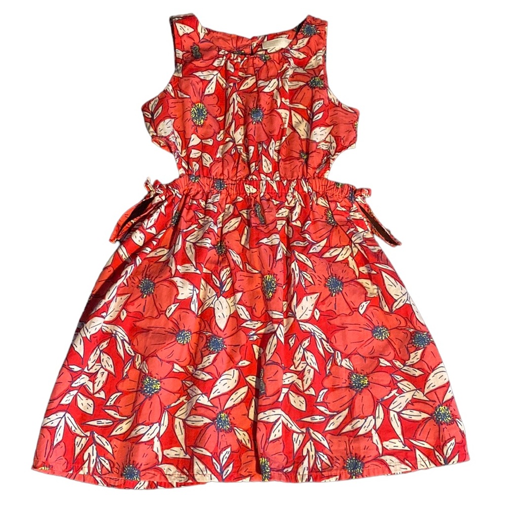 Zara girls size 7 floral cut out dress